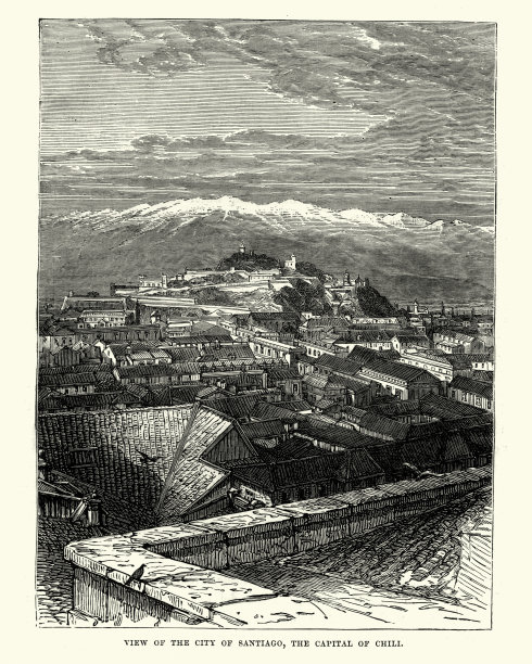 智利圣地亚哥，19世纪图片下载