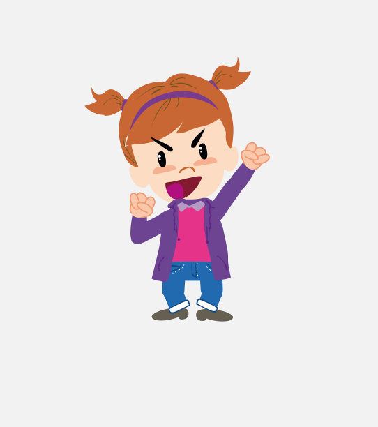 穿着牛仔裤的白人女孩热情欢呼。图片下载