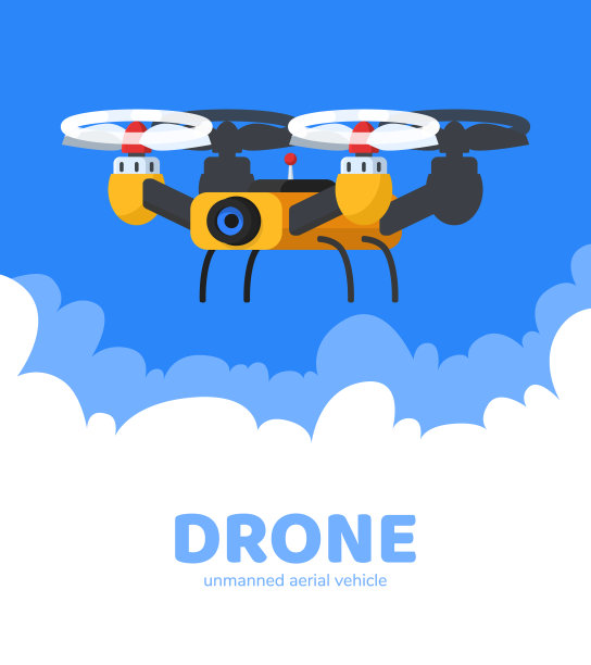 矢量插图与无人机。平的风格图片下载