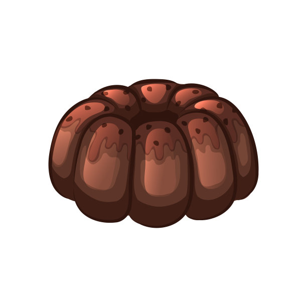 带坚果的巧克力蛋糕。在白色背景上孤立的物体。图片下载