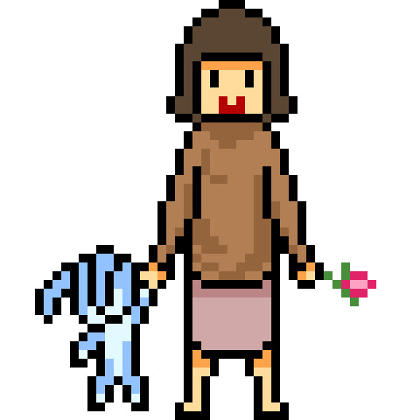 矢量像素艺术孤立的卡通图片下载