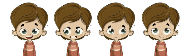 带有表情和情绪的儿童面孔图片下载