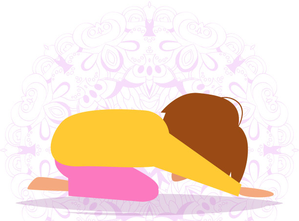 儿童瑜伽。向量。卡通图片下载