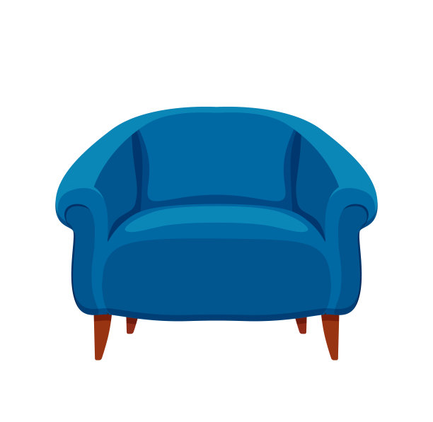 扶手椅彩色卡通插图图片下载