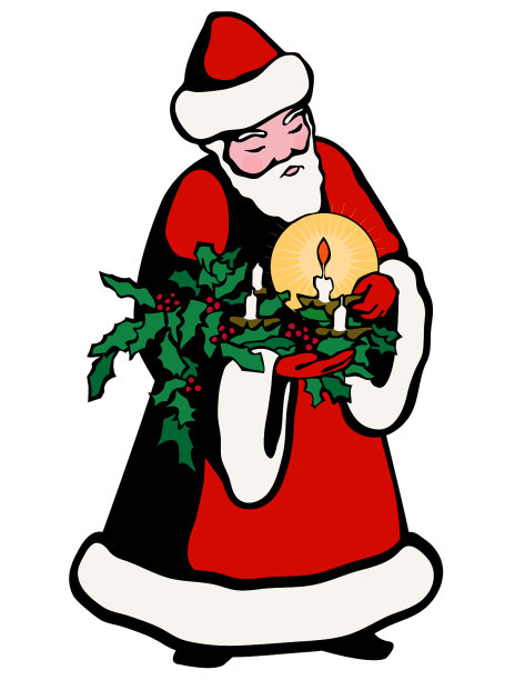 圣尼古拉斯拿着降临节花环图片下载