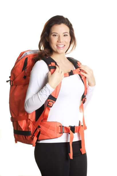 背包女徒步旅行者图片下载