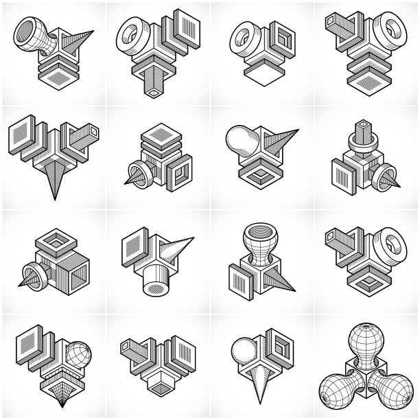 工程构造集合，抽象向量集合。图片下载