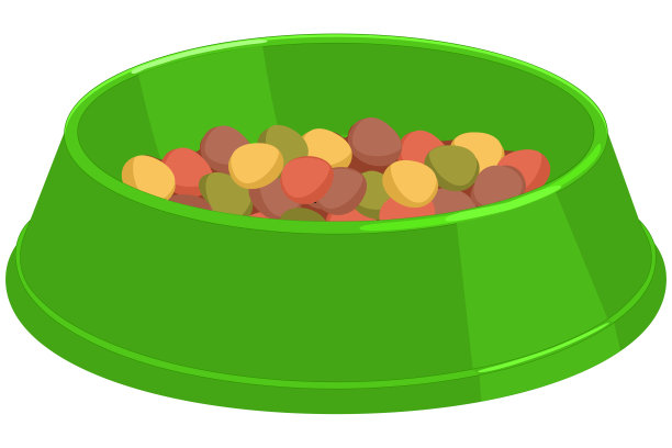彩色卡通宠物食品碗。图片下载