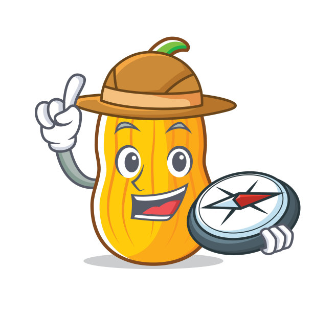探险家冬南瓜卡通吉祥物图片下载