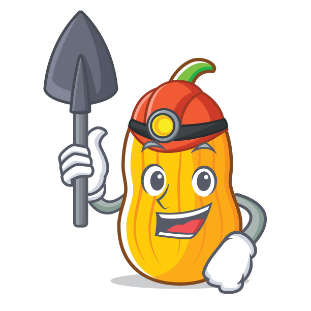 矿工冬南瓜卡通吉祥物图片下载