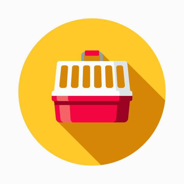 宠物运输箱扁平设计宠物护理图标图片下载