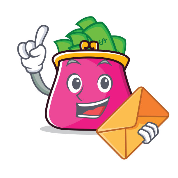 与信封钱包人物卡通风格图片下载