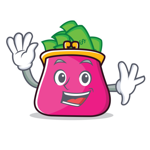 挥舞钱包人物卡通风格图片下载