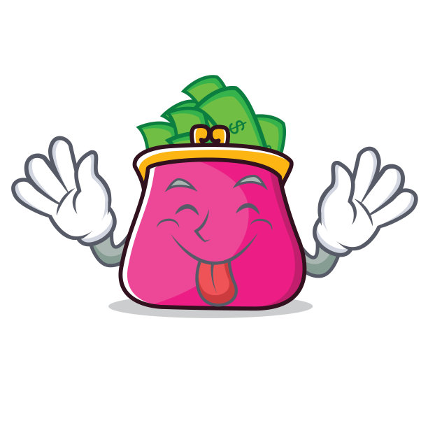 舌头伸出钱包人物卡通风格图片下载