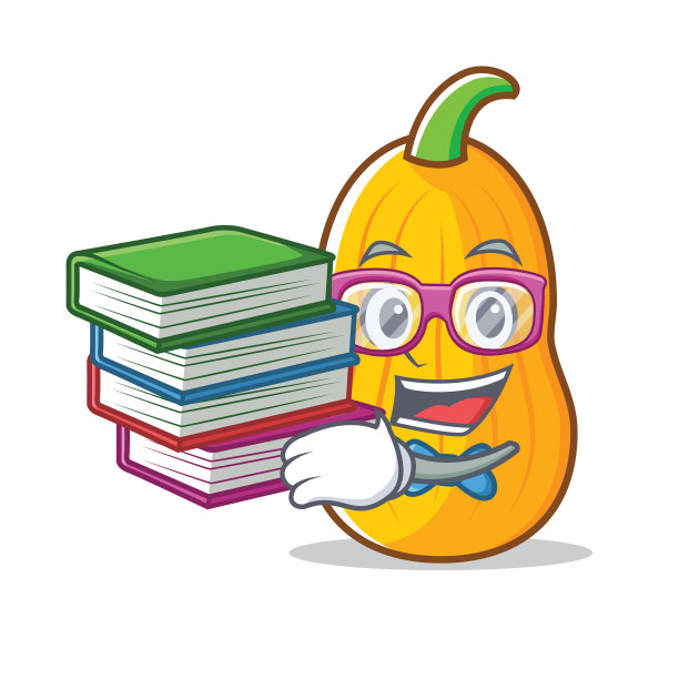 学生与书冬南瓜吉祥物卡通图片下载