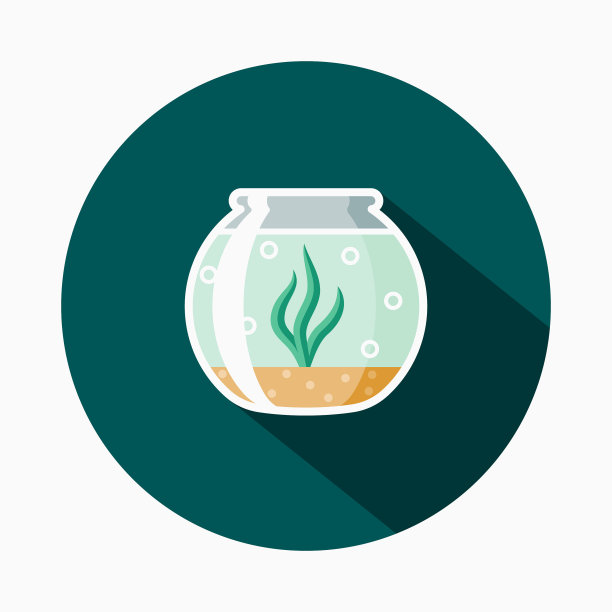 鱼缸平面设计宠物护理图标图片下载