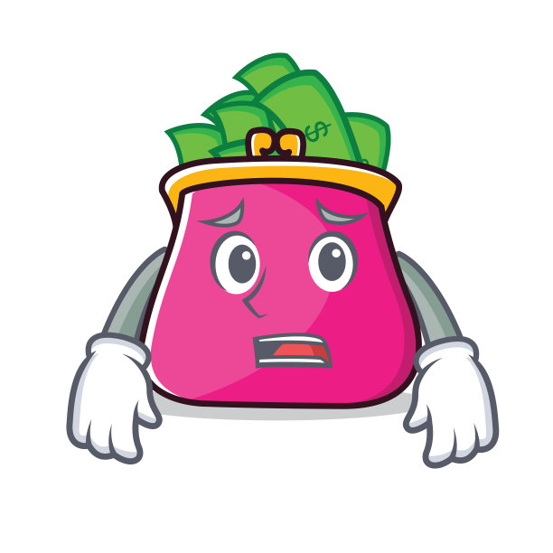 怕钱包人物卡通风格图片下载