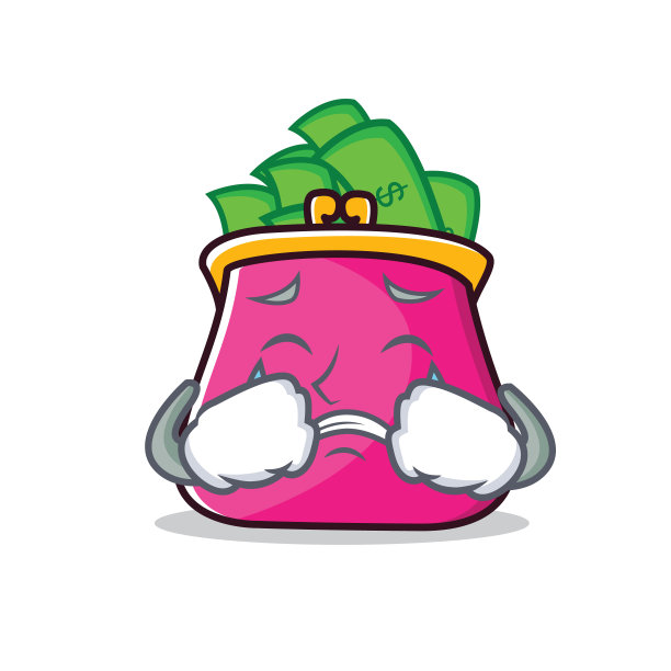 哭泣钱包卡通人物风格图片下载