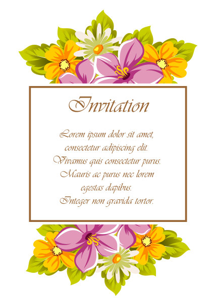 美丽的框架为你的文字从花。用于设计明信片，问候，生日邀请，婚礼，情人节，派对，节日，庆典。图片下载