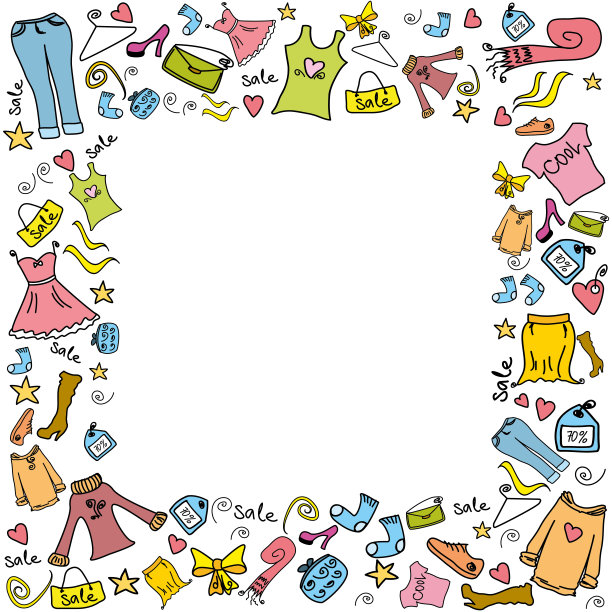 销售时尚购物背景或框架图片下载