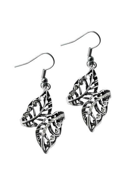 银质耳环孤立图片下载