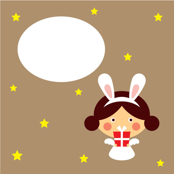 可爱宝宝天使圣诞节贺卡矢量素材图片下载