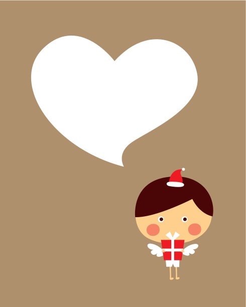 可爱宝宝天使圣诞节贺卡矢量素材图片下载