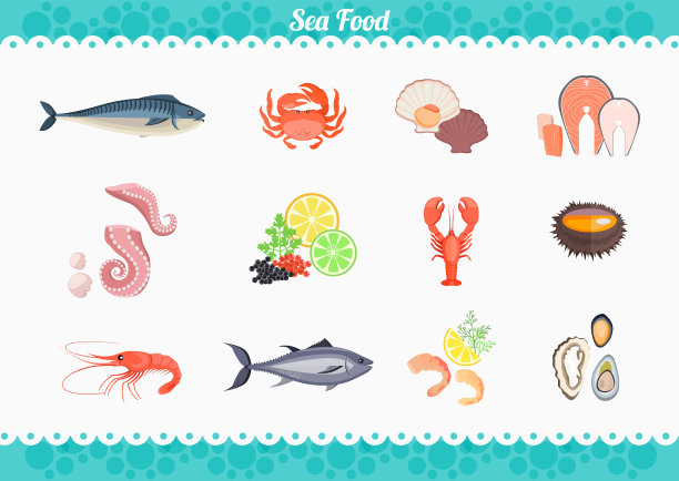 海鲜套餐设计扁鱼和螃蟹图片下载