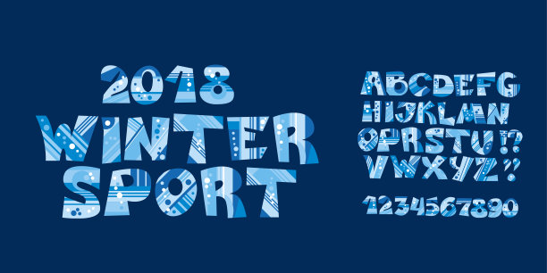 明亮的童稚风格的字母设置在自然的色彩。学前儿童的几何纹理有趣的字体图片下载