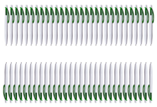 很多笔在白色的背景顶视图。纹理图片下载