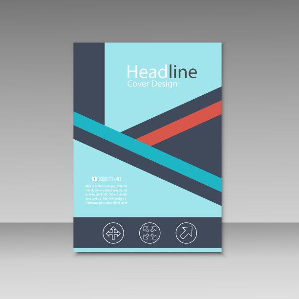 抽象的三角线宣传册封面设计。A4大小的模板图片下载