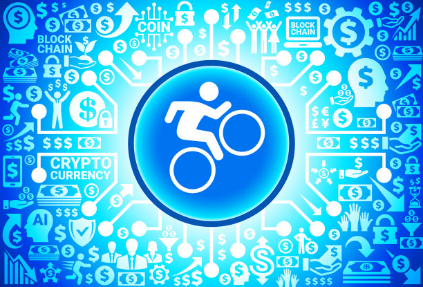 货币和加密货币背景上的自行车图标图片下载