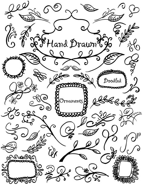 手绘装饰品和涂鸦图片下载