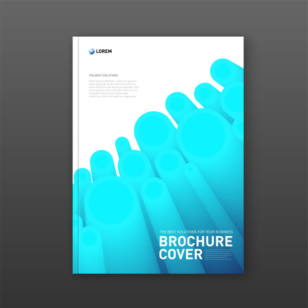 现代抽象几何彩色小册子封面。图片下载