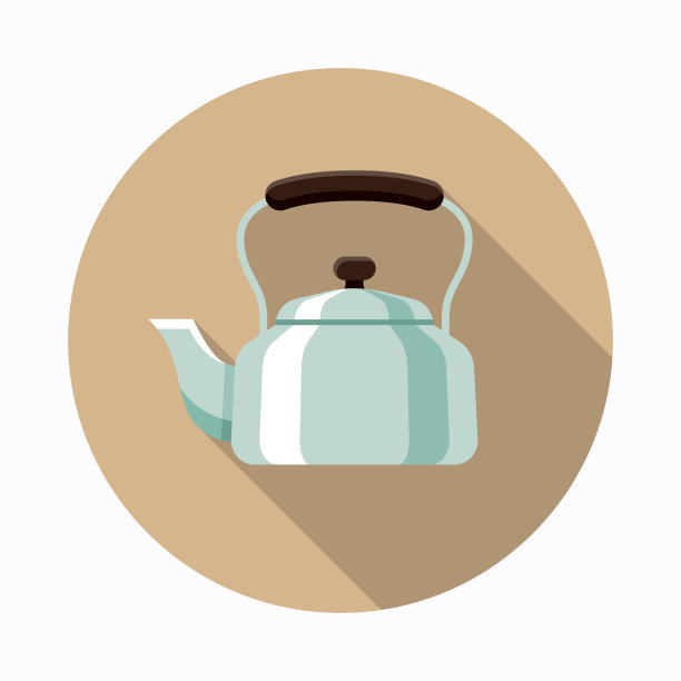 水壶平设计咖啡和茶图标图片下载