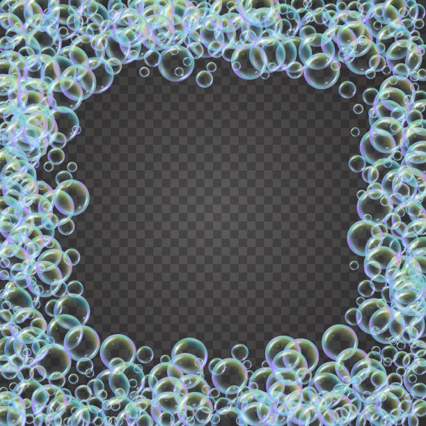 洗发水泡沫与彩色逼真的泡沫图片下载