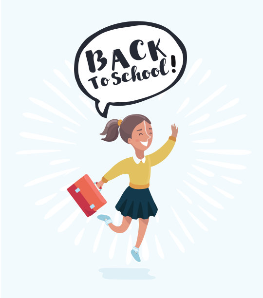 女学生卡通行走图片下载