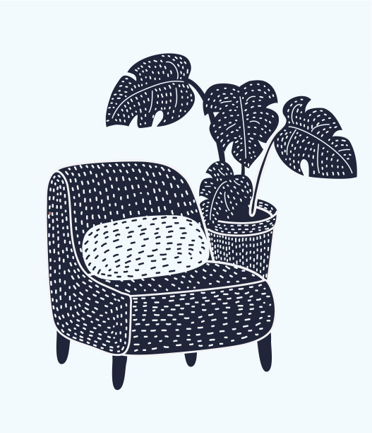 复古舒适的椅子，在一个黑暗的房间和落地灯。图片下载