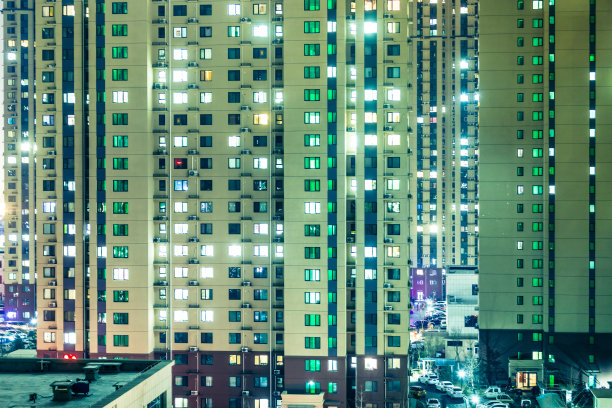 住宅区夜间图片下载