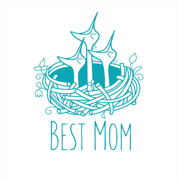 鸟的巢穴。花和鸟。矢量插图。图片下载