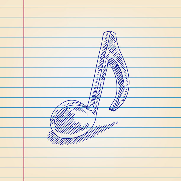 音乐音符画在横格纸上图片下载