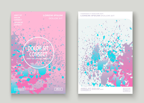 粉彩青色爆炸喷溅艺术封面设计。流体梯度尘埃飞溅纹理背景。时尚创意矢量模板封面报告目录小册子传单产品图片下载