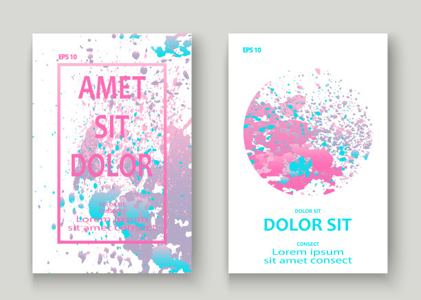 粉彩青色爆炸喷溅艺术封面设计。流体梯度尘埃飞溅纹理背景。时尚创意矢量模板封面报告目录小册子传单产品图片下载