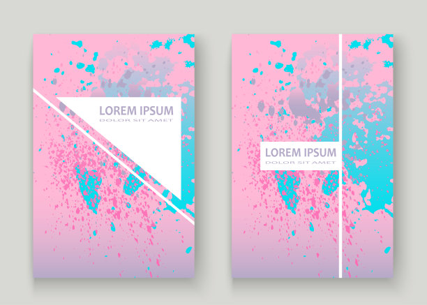 霓虹爆炸喷绘艺术封面框架设计。装饰尘埃飞溅喷纹理蓝色背景。时尚创意矢量模板封面报告目录小册子传单海报横幅图片下载