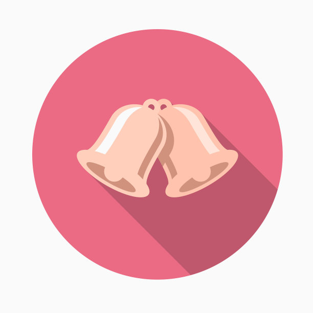 婚礼钟扁平设计情人节浪漫图标图片下载