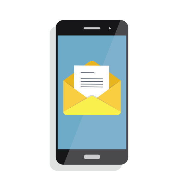 打开智能手机收到的电子邮件。电子邮件、垃圾邮件、电子商务图片下载