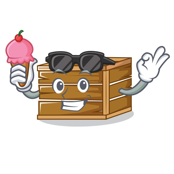 以冰淇淋板条箱人物卡通风格图片下载