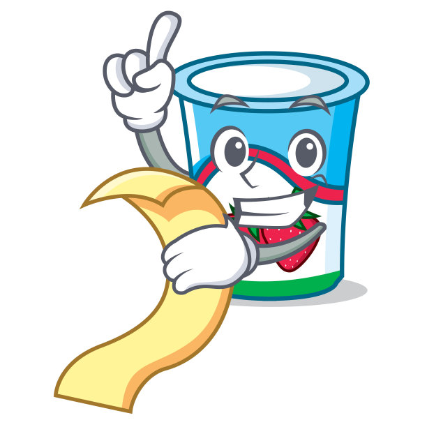 有菜单酸奶吉祥物卡通风格图片下载