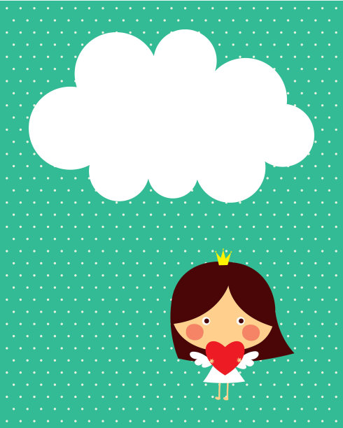 可爱的天使公主问候向量情人节图片下载