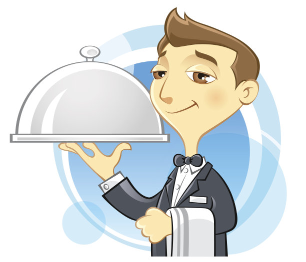 端着托盘的服务员图片下载